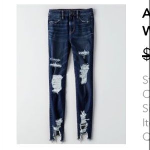 american eagle denim x super high waisted jegging